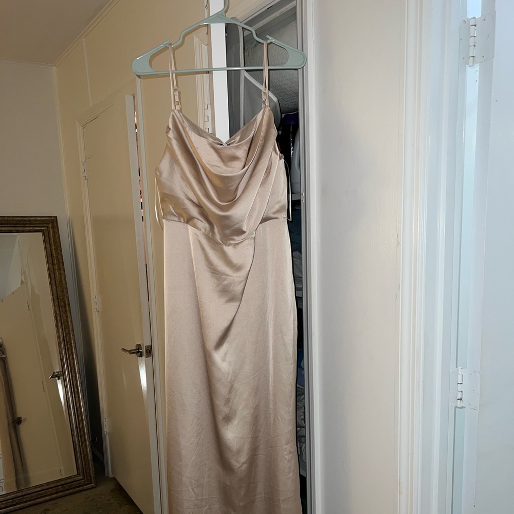 Baltic Born Sydney Satin Champagne Bridesmaid Dress